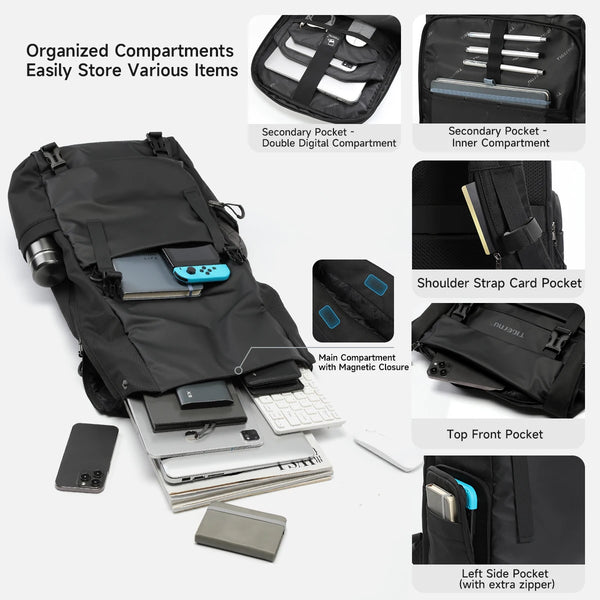 Tigernu Fashion School Backpacks Men TPU Waterproof Backpack Bags Commuting Business Backpacks Male Schoolbag Travel Cabin Bags