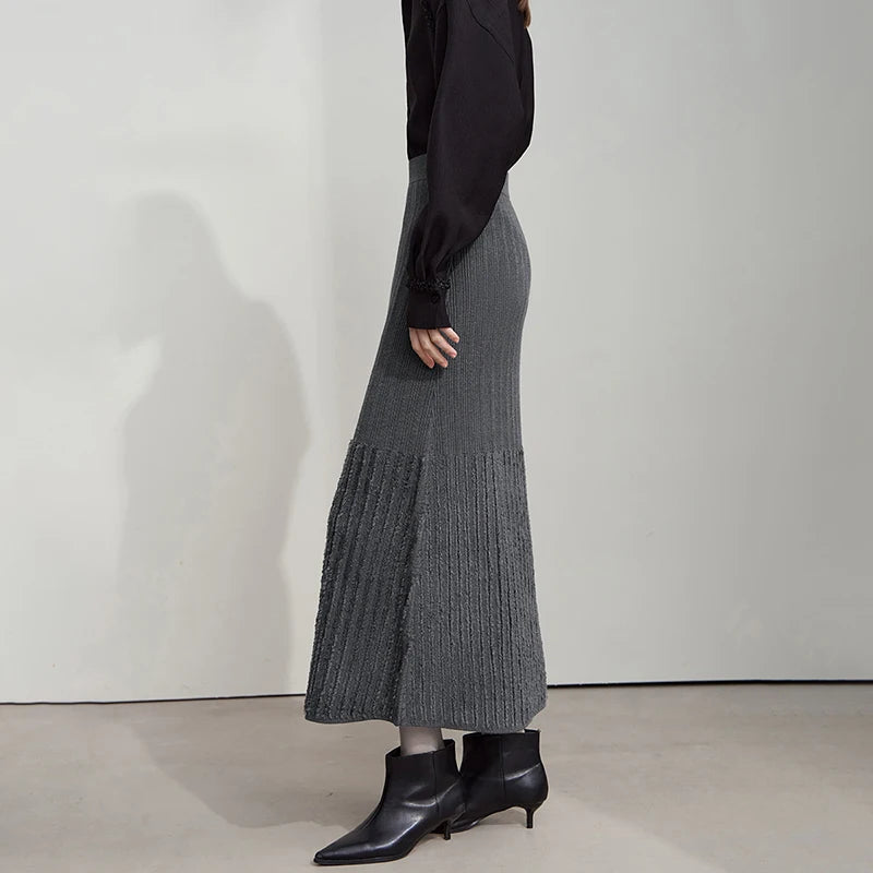 AMII Women's Skirt 2026 Autumn New Minimalist Solid Color Elegant Skirts for Women Loose Long Versatile Clothing Ladies12543030