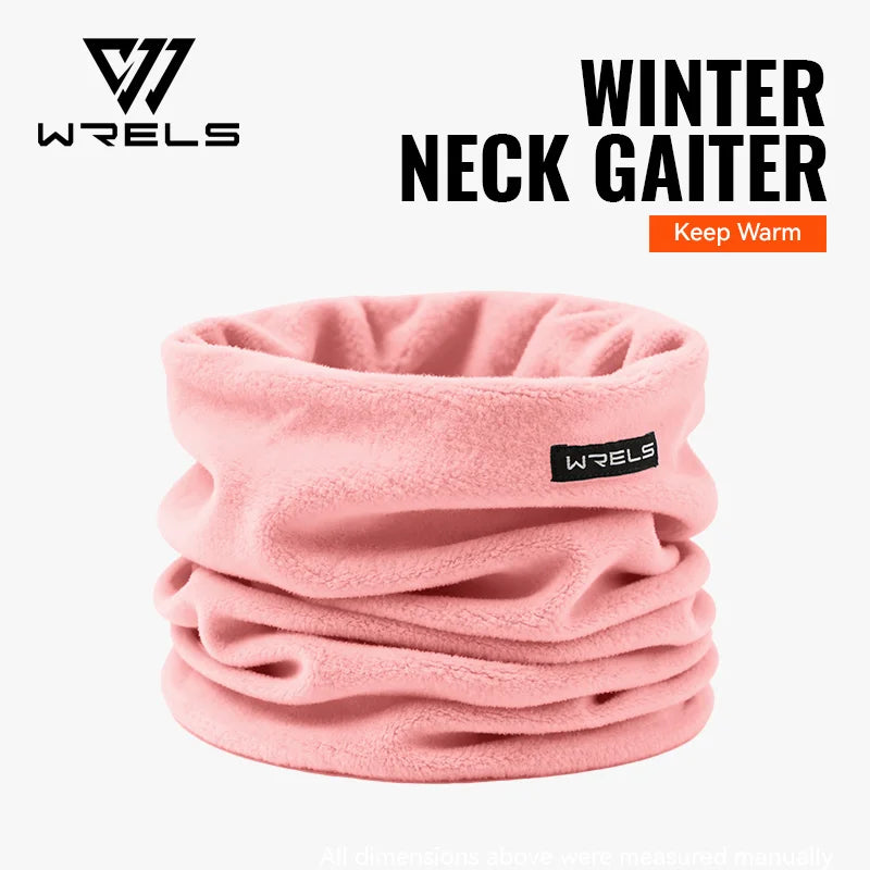 WRELS Winter Neck Gaiter Warmer Fleece Thick Windproof Face Cover Fleece Face Mask Scarf Running Skiing for Cold Weather Sports