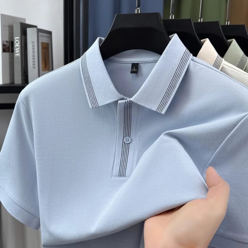 70% Cotton Men's Premium Pique Polo Shirt – 7A Antibacterial,  Soft Cotton Blend, Business Casual Wear