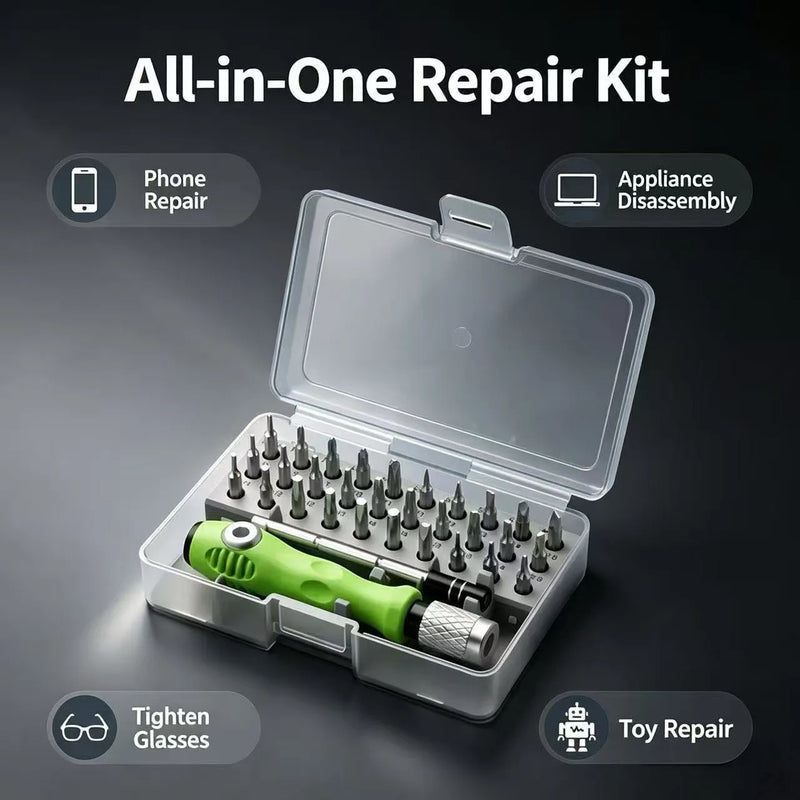 32 In One Multifunctional Manual Screwdriver, Mobile Phone Computer Product Maintenance and Disassembly Tool Set