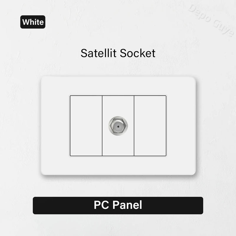 EU Korea Standard 4*2 Wall Light Switch Socket,USB Type-c 20W Fast Charger plug,1/2/3/4/Gang 2 Way Switch PC Panel Power ON OFF