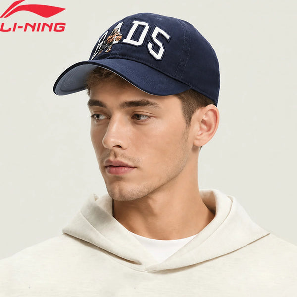 មួកបេស្បល Li-Ning Unisex BADFIVE អាចលៃតម្រូវបានសម្រាប់ខាងក្រៅ មួកទន់សម្រាប់បុរស និងស្ត្រី មួក LiNing Classic Basketball Culture មួក AMYW269