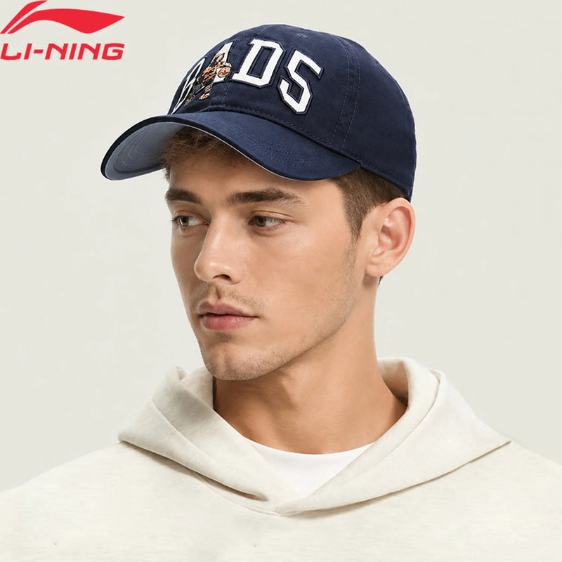 មួកបេស្បល Li-Ning Unisex BADFIVE អាចលៃតម្រូវបានសម្រាប់ខាងក្រៅ មួកទន់សម្រាប់បុរស និងស្ត្រី មួក LiNing Classic Basketball Culture មួក AMYW269