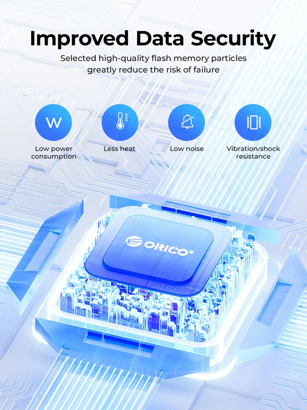 ORICO 2.5inch Half Size SSD Case Type-C Hard Drive Enclosure 5Gbps Support Auto Sleep for Half Slim 2.5 inch SSD Mini Size