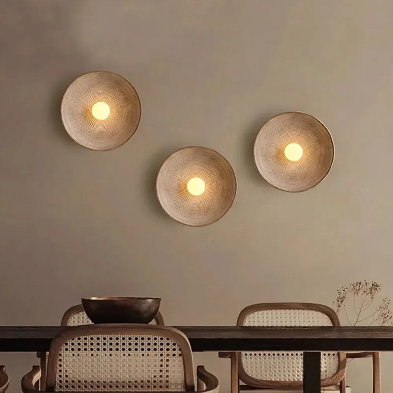 JOYINLED Round Wall Lamp Retro Loft Living Room Bedroom Ceiling Light Home Decoration Glass Resin Corridor Aisle Wall Lights