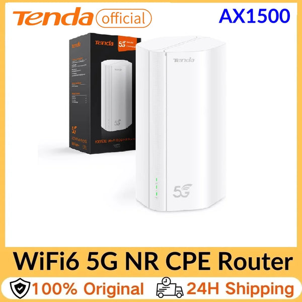 រ៉ោតទ័រ Tenda AX1500 Wi-Fi 6 5G NR រ៉ោតទ័រ CPE 5G 4G LTE ជាមួយរន្ធដោតស៊ីម ម៉ូដឹមឥតខ្សែ NSA/SA 2.4/5Ghz សម្រាប់ប្រើប្រាស់នៅផ្ទះ