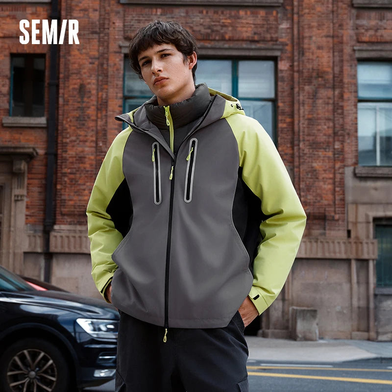Semir Protective Down Jacket Men Winter 90% Down Fill Windproof Three-Resistant 2026 New 3-In-1 Liner Thickened Trendy