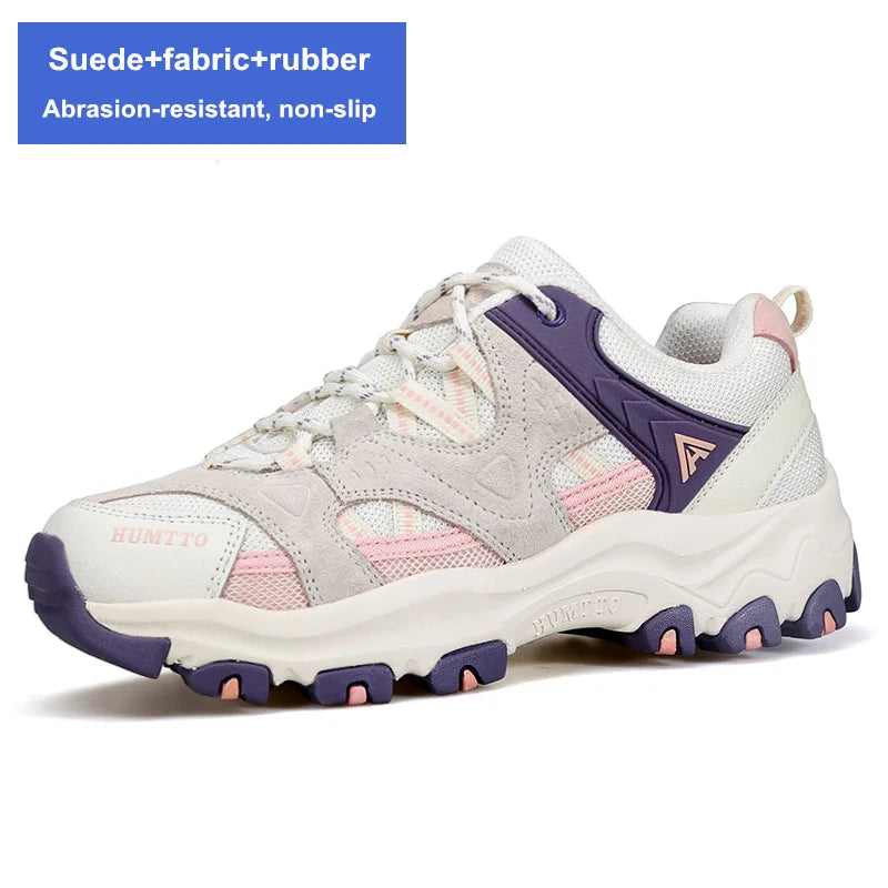 HUMTTO Hiking Shoes for Women Non-slip Outdoor Womens Shoes Luxury Designer Breathable Sports Trekking Climbing Sneakers Woman