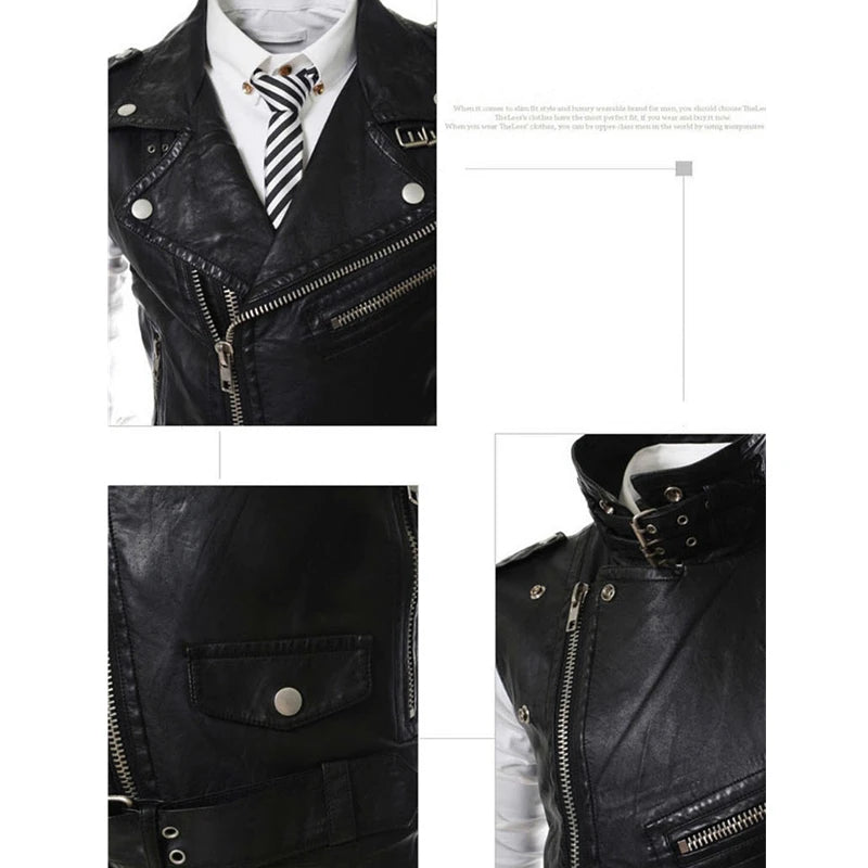 2026 Men's Black Lapel Sleeveless Vests Jacket, Slant Zipper Switch Vest, Hem Belt, Adjustable Size, White, Wine Red Waistcoat.