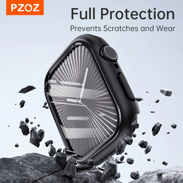 PZOZ Protective Screen Protector For Apple Watch Case Series 11 10 9 8 7 6 SE 46mm Cover Full Protective Screen Protector Case