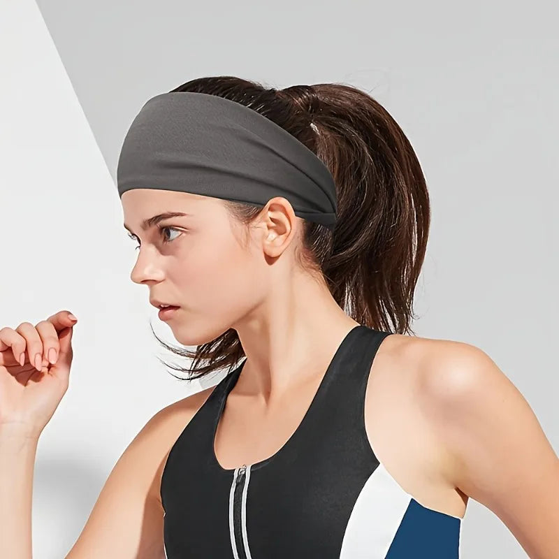 1pc Sports Headbands-Wide Elastic Hair Bands for Running,Soft Stretchy Breathable Fabric, All-Season Comfort,Yoga Accessories