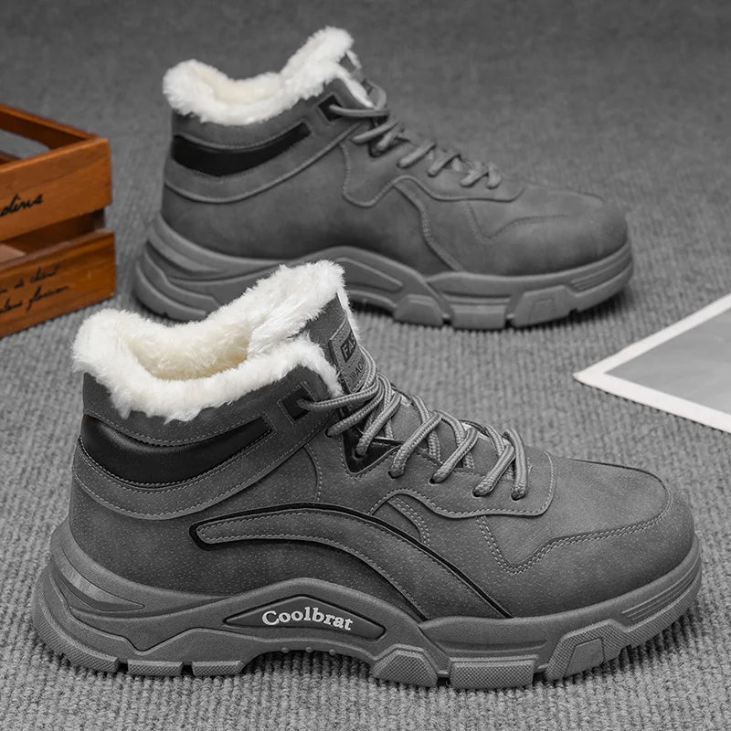 Men's plus size comfortable casual versatile outdoor cotton shoes winter warm shoes fashion youth non-slip soft-sole work shoes
