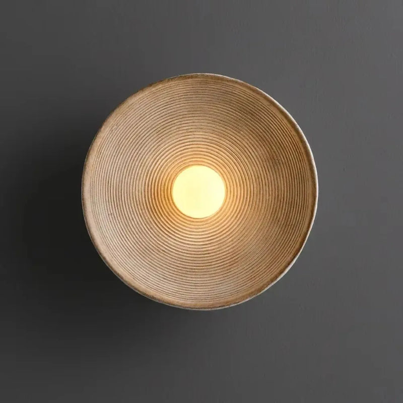 JOYON Wabi Sabi Round Wall Lamp for Bedroom Bedside Aisle Corridor Art Indoor LED Lighting Decor E27 Warm White