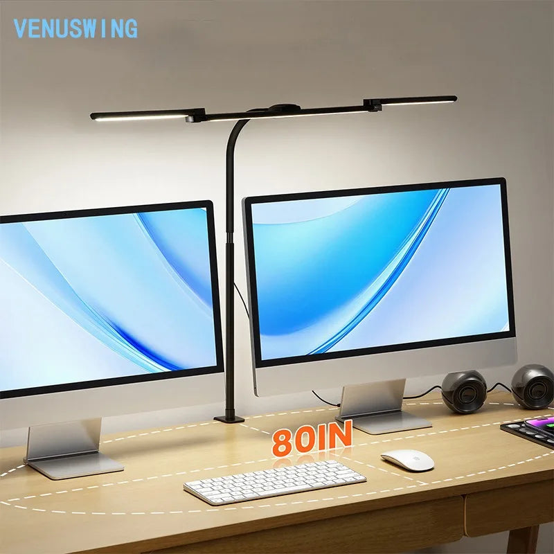 ចង្កៀងតុក្បាលបី ចង្កៀង LED ក្លីបភ្ជាប់ ចង្កៀងអេក្រង់កុំព្យូទ័រ ចង្កៀងសិស្ស ចង្កៀងសិក្សាអាចលៃតម្រូវបាន 270° សម្រាប់ការអាន ការសិក្សា