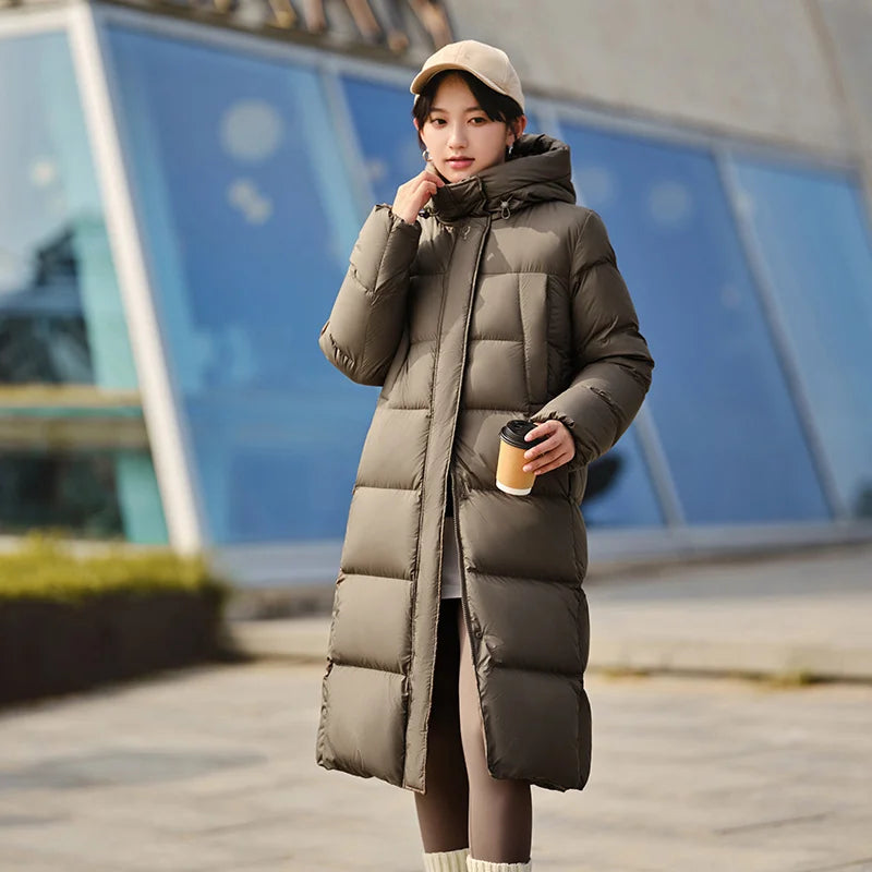Semir Women Down Jacket Long Length 80 Percent Down Fill Water Repellent Windproof Thick Warm 2026 New Winter Daily Wear