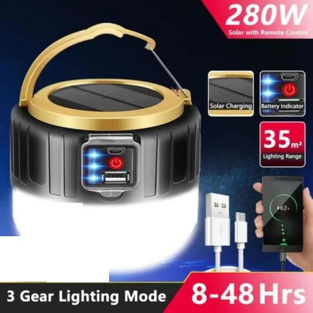 ភ្លើង LED ថាមពលខ្ពស់សម្រាប់បោះតង់ អំពូលភ្លើងអាចសាកបានតាម USB ចង្កៀងតង់ក្រៅផ្ទះ ចង្កៀងចល័ត ភ្លើងសង្គ្រោះបន្ទាន់ ភ្លើងសម្រាប់ឡើងភ្នំ BBQ