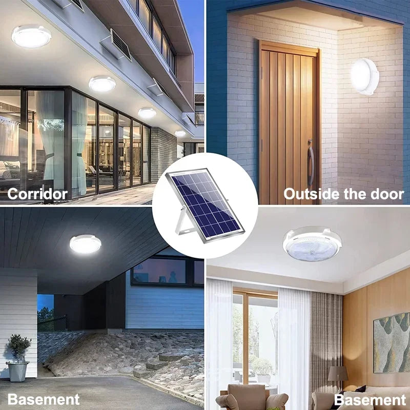 Solar Ceiling Light Home Bedroom Remote Control Ceiling Lamp Balcony Living Room Solar Powered LED Outdoor Decorative Lighting