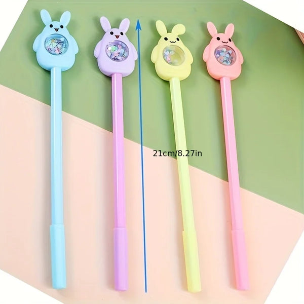 2/4pcs Sparkling Gel Pens - Smooth Black Ink Writing for School & Office Supplies,Festival Supplies.Cute and Creative Design