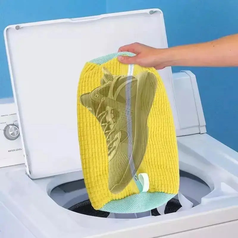 SEAMETAL 1/2PCS Washing Shoes Bag Cotton Laundry Fluffy Fibers Easily Remove Dirt Washing Bags Shoe Organizer for Car Care Tools