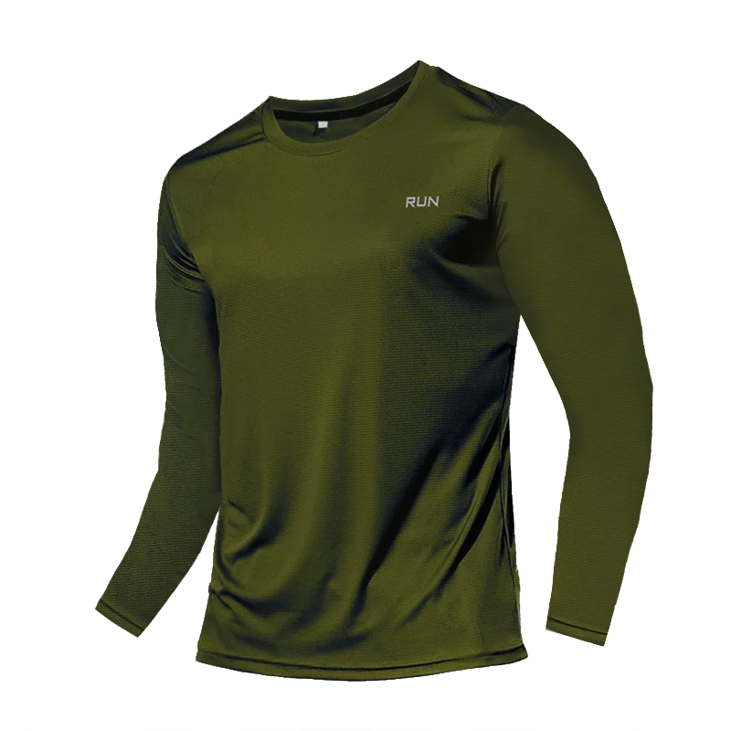 Men's UPF 50+ UV Protection Long Sleeve Sports T-Shirt, Quick Dry Breathable Athletic Tee for Running Fishing Outdoor Workout