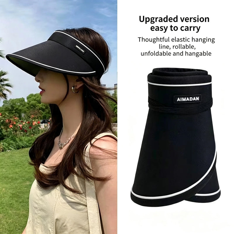 Summer Large Brim Sunshade and Sun Protection Hat, Women's Empty Top Hat, 2024 New UV Resistant Sun Hat, Versatile
