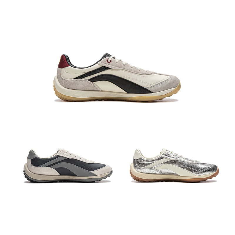 ស្បែកជើង Li-Ning Unisex FEELING FLOW របៀបរស់នៅ Cushion Rebound Retro Fashionable Thin Sole LiNing Classic Casual Sneakers AGCW002