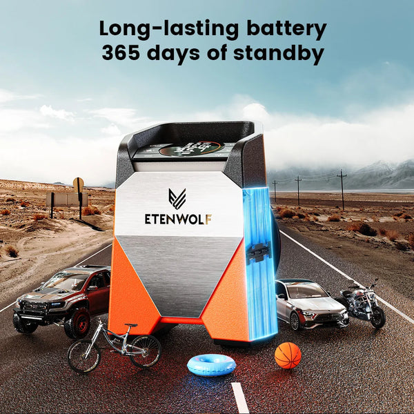ម៉ាស៊ីនបង្ហាប់រថយន្ត ETENWOLF S3C 7800mAh 160 PSI ម៉ាស៊ីនបូមខ្យល់កង់រថយន្តចល័ត អគ្គិសនី ឥតខ្សែ ឧបករណ៍ Powerbank LED