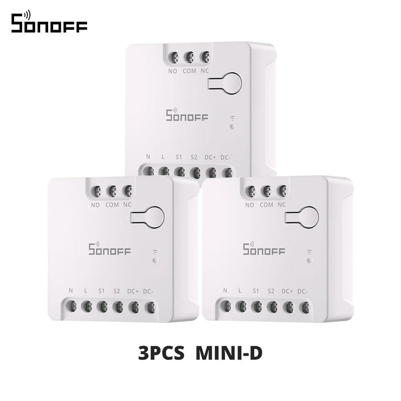 SONOFF MINI-D Dry Contact WiFi Smart Switch ESP32 Chip Matter Compatible AC/DC Input 1-10PCS Set Smart Scene via eWeLink Alexa
