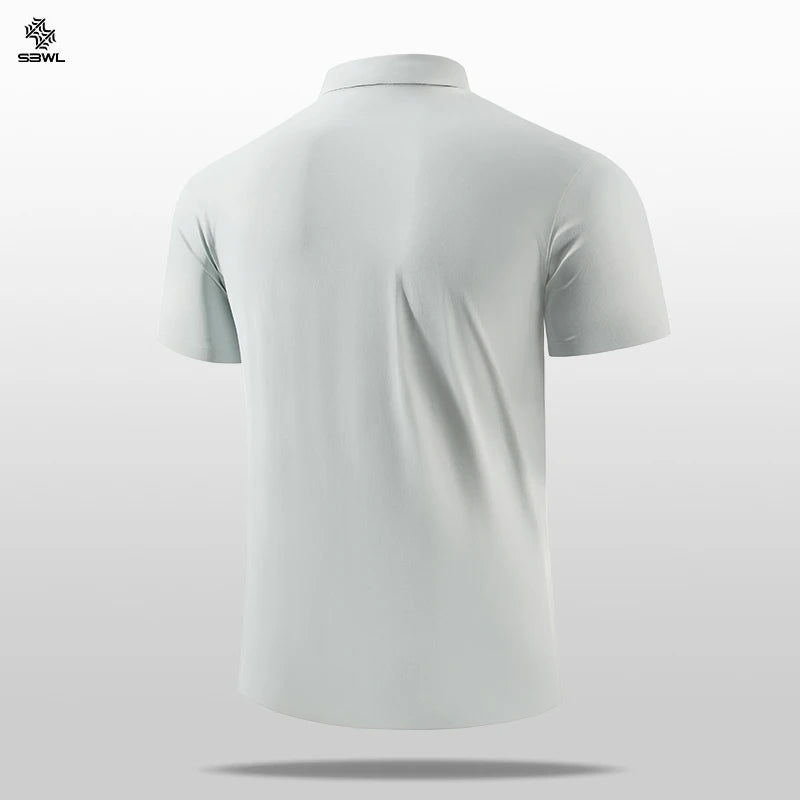 SBWL men's high quality outdoor golf equestrian sports cotton POLO shirt Fashion business leisure light luxury POLO short sleeve