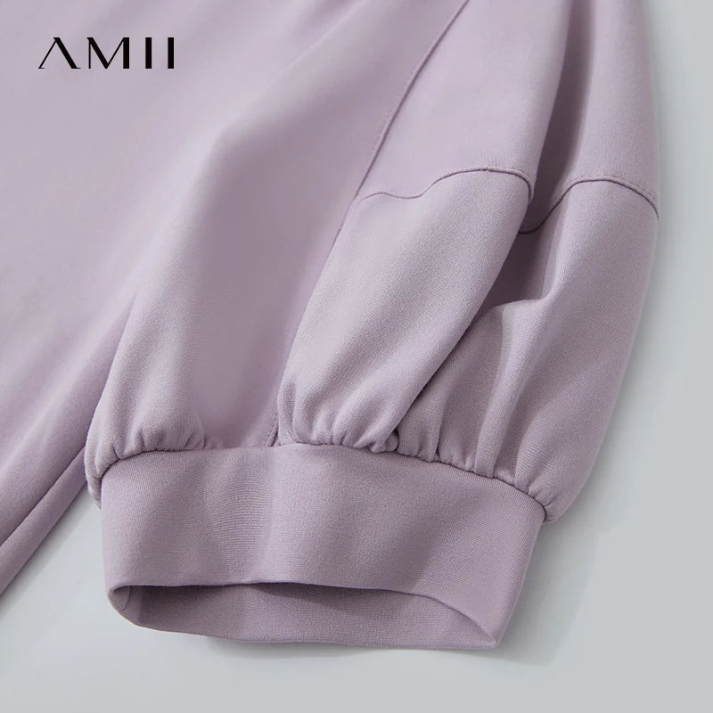 Amii Women Minimalism Summer Casual Dress 2026 New Solid Color Loose Lantern Sleeve V Neck Knit Stretch Comfort Dressse 12542165