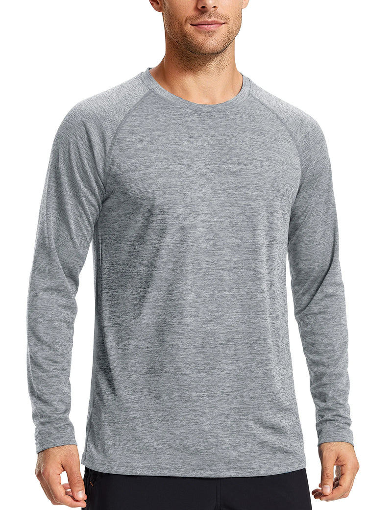 TACVASEN Men's Spring UPF 50+ Fishing T-Shirt Long Sleeve Quick Dry Breathable Outdoor Athletic Tee for Hiking Running Workout