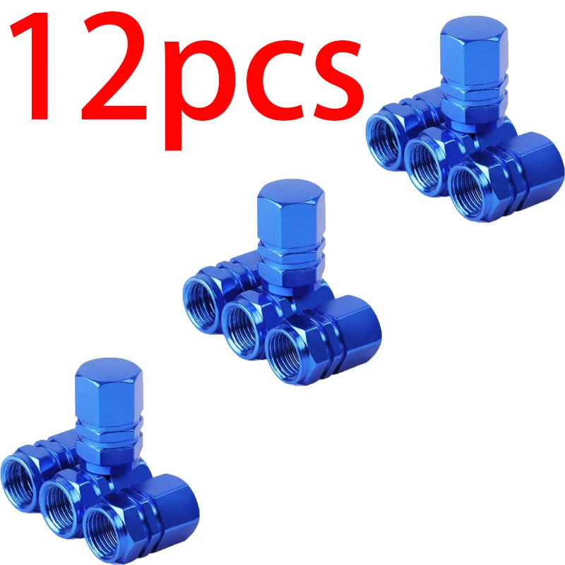 SEAMETAL 4/12Pcs Tire Valve Stem Caps Aluminum Alloy Nipple Wheel Caps for Car Motorcycle Bicycle Decorative Tires Accessories