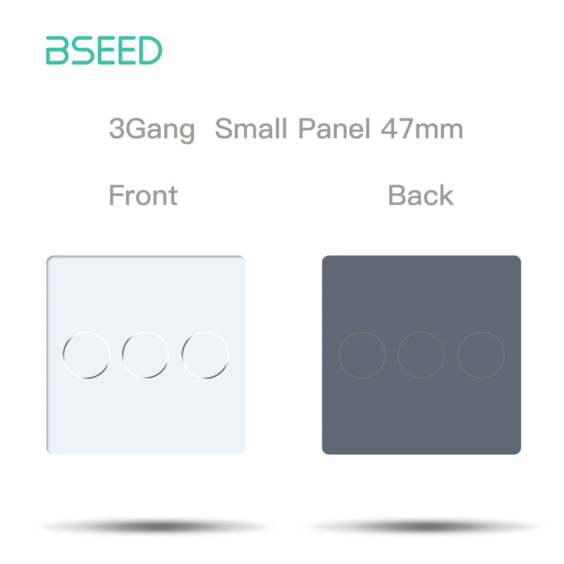 BSEED 1/2/3Gang Wall Touch Switch Small Glass Panel 47mm Dimmer Curtain Crystal Panel Parts Only DIY Combine With Glass Frame
