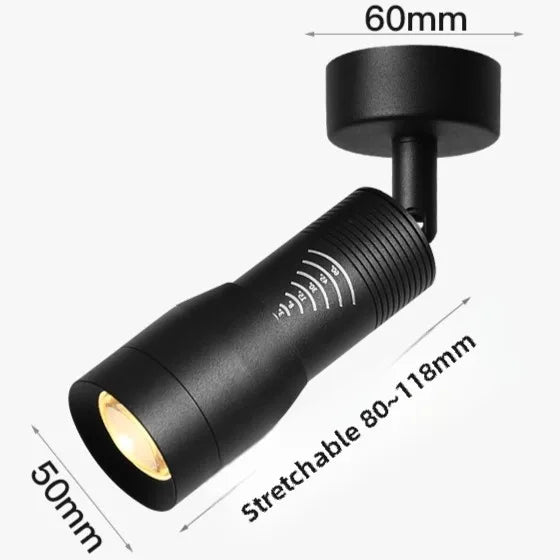 JOYINLED Zoomable Surface Spotlight 7W 5°-60° Adjustable Beam Black/White Focus Ceiling Light LED Surface Mount Spot Home Decor