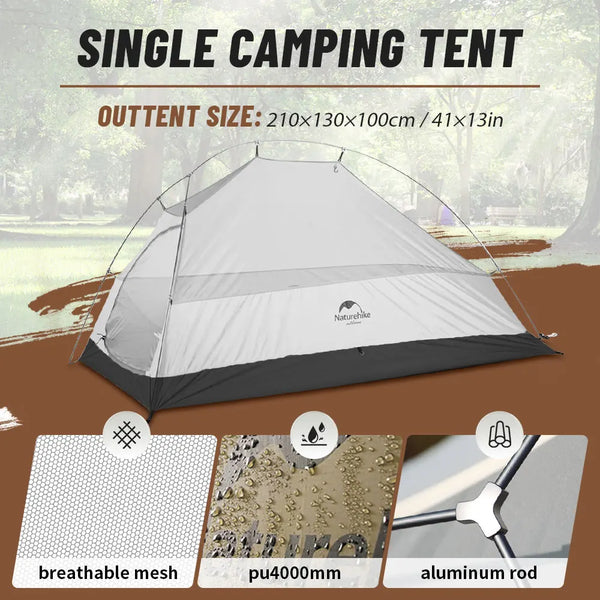 Naturehike Cloud Up 1 Upgraded Tent Ultralight Camping Tent Waterproof Outdoor Hiking Travel Tent Backpacking Cycling Tent