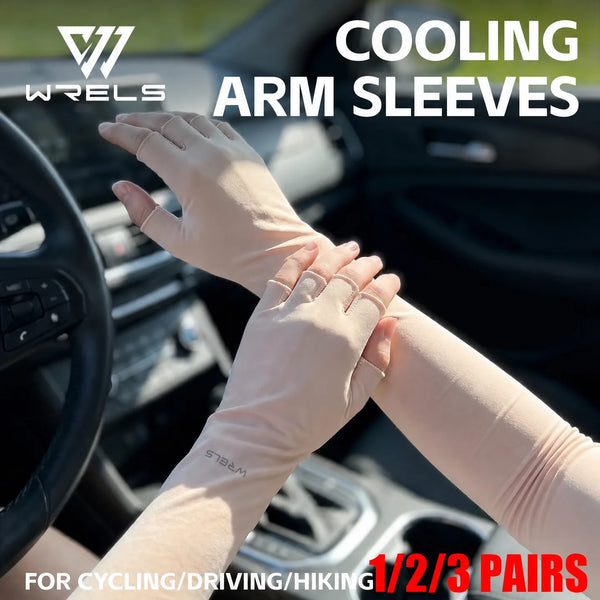 WRELS Anti-UV Cooling ‌Ice Silk Arm Sleeves for Sports Outdoor Sunscreen Arm Protection Gloves Breathable Stretchy Sleeve Cover