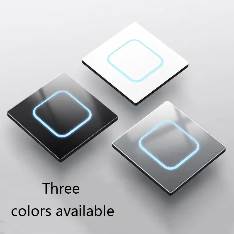 Tempered Glass Panel 1 2 3 4 Gang Wall Button Light Switch 1 2Way International universal LED Indicator reset point Power ON OFF