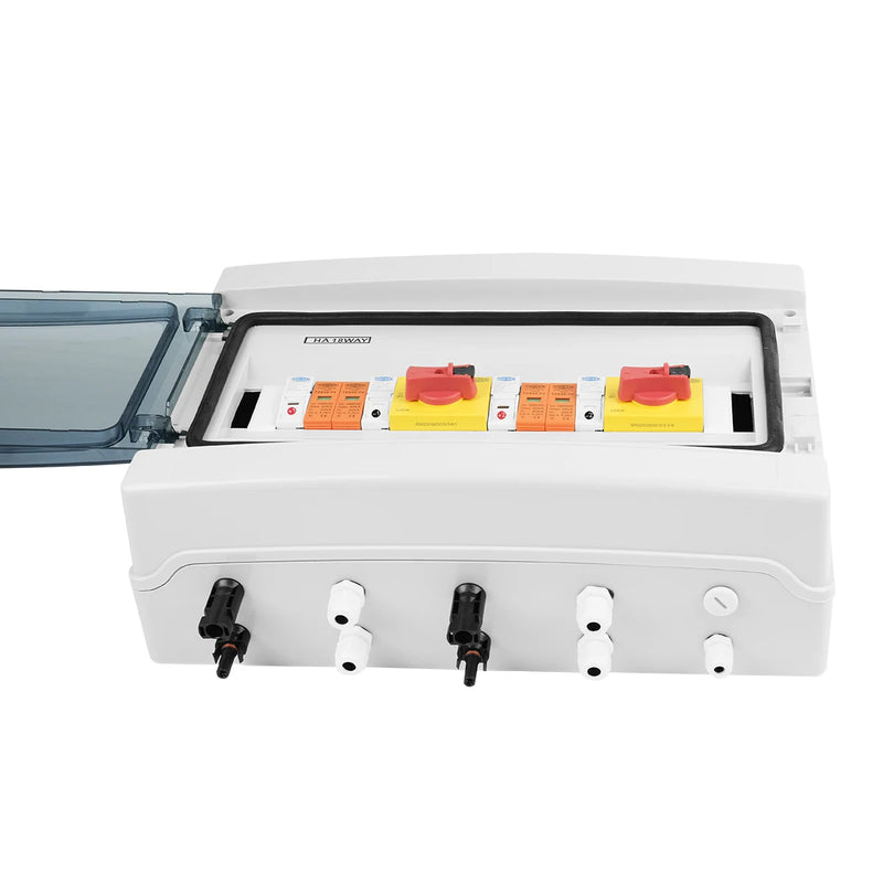 Solar Photovoltaic PV Combiner Box With Lightning Protection 2 Input 2 Out DC 1000V Fuse MCB SPD Waterproof Box IP65 18ways