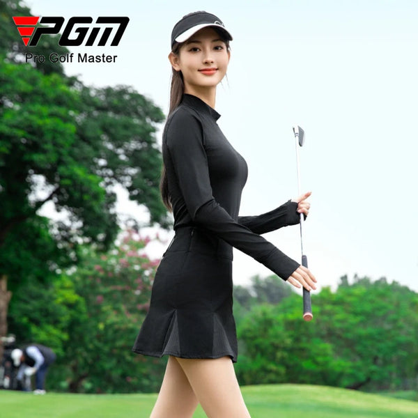 Women Golf Long Sleeved T-shirt Spring  Summer Sun Protection High Neck Base Shirt Top YF783