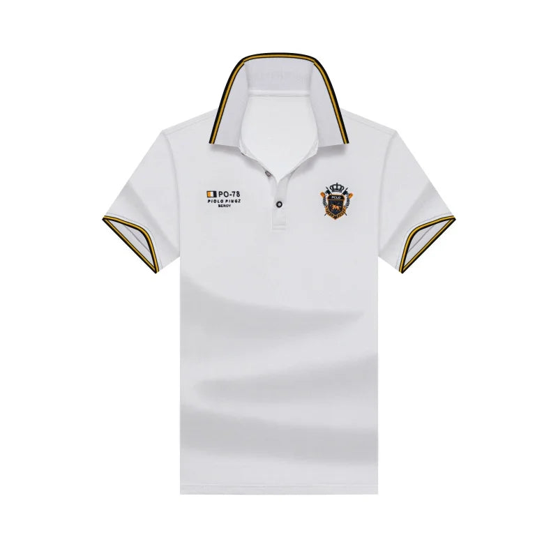 High Quality Man Short-Sleeved Polo Shirt Lapel Button Embroidery Summer Hot-Selling Polo Shirt Business Casual Men's Clothing