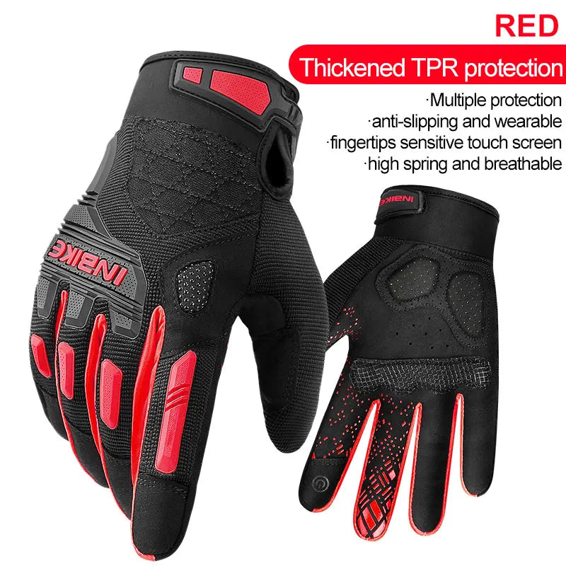 INBIKE MTB Cycling Gloves Man Mountain Road Bike Gloves Thickened TPR Palm Pad Shockproof Touchscreen Bicycle Gloves for Men