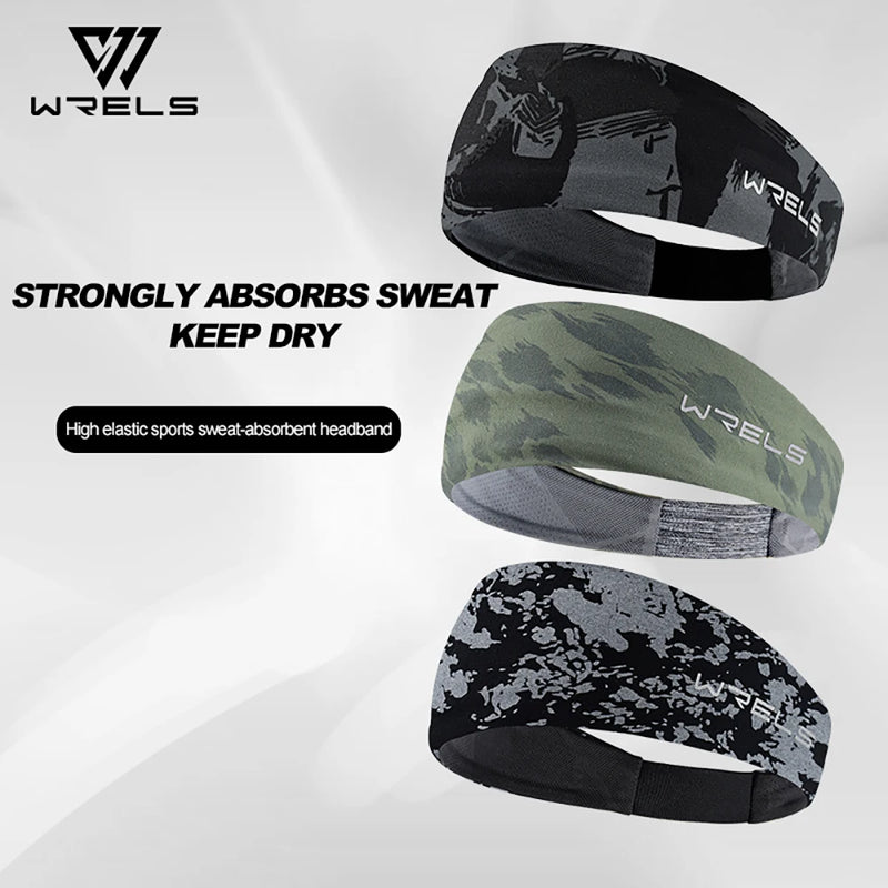 WRELS Sports Headband Sweatband Elastic Absorbent Sweat Fitness Breathable Basketball Cycling Jog Tennis Yoga Gym Head Band
