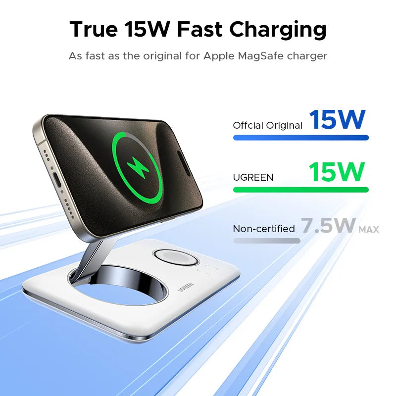 【Big Sale】UGREEN MFi for Magsafe 20W Wireless Charger Stand 15W 2-in-1 Charging Station For iPhone 15 14 Pro Max For AirPods