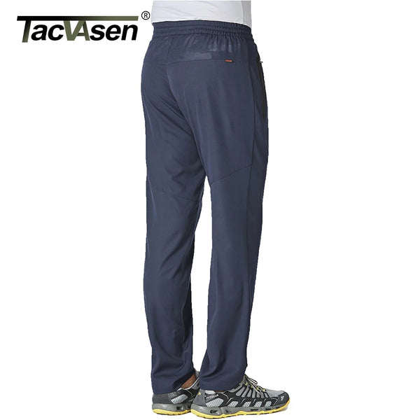 TACVASEN Summer Quick Dry Joggers Hiking Pants Mens Lightweight Casual Running Pants Drawstring Fitness Sports Gym Sweatpants