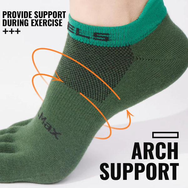 WRELS 1/2/3pairs COOLMAX Five Finger Socks Athletic Breathable Compression Running Hiking No Show Quick Dry Toe Socks Men Women