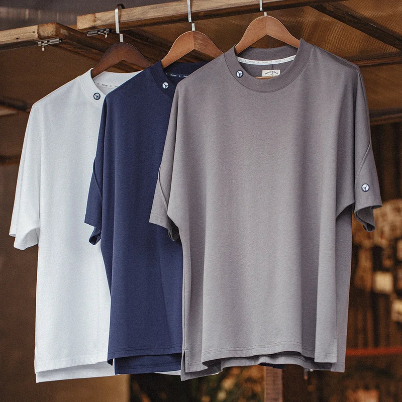 អាវយឺតដៃខ្លី Maden Casual 3A ប្រឆាំងបាក់តេរី ស្ងួតលឿន កីឡា បញ្ចេញខ្យល់បាន ពណ៌រឹង សម្រាប់បុរស រដូវក្តៅ