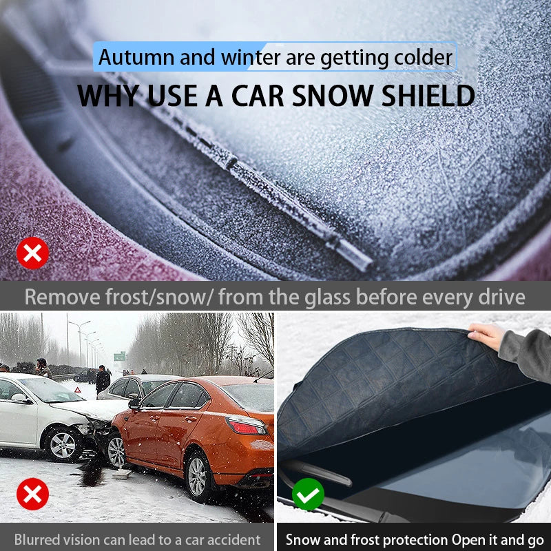 SEAMETAL Extra Large Car Windshield Snow Sun Shade Waterproof Automobile Sunshade Cover UV Protector Car Front Windscreen Covers