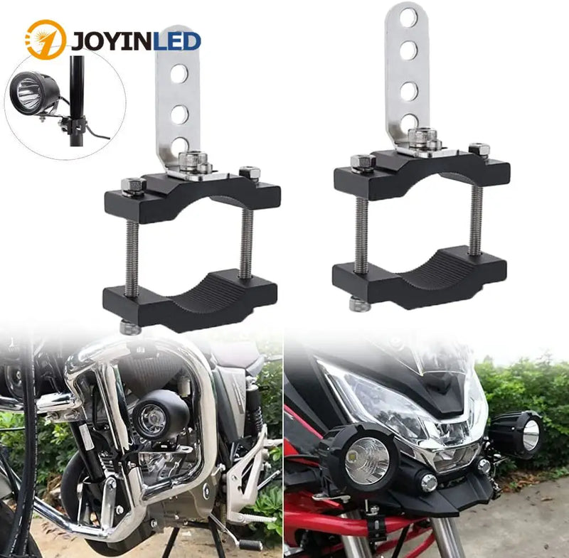 តង្កៀបម៉ោនភ្លើង LED ម៉ូតូ JOYINLED, ឧបករណ៍កាន់ក្ដាប់ជាសកលទំហំ 0.7-1.2 អ៊ីញសម្រាប់ភ្លើងស្តុបមុខរថយន្ត ATV UTV Bull Bar