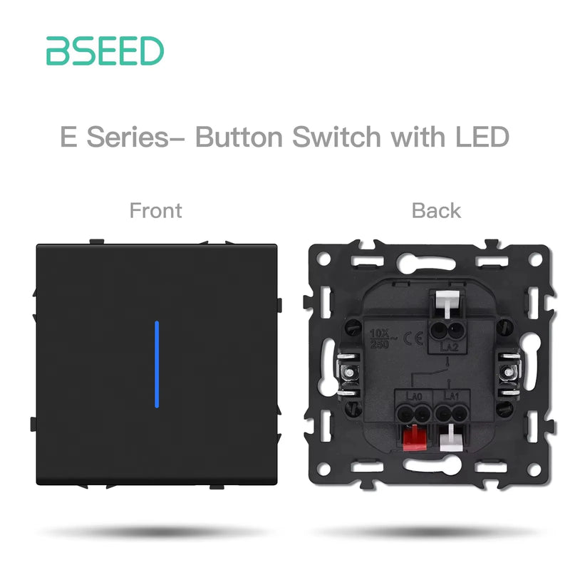 BSEED 1/2Gang Wall Light Switch USB Type-C Socket Module Part Internet TV Telephone Socket Part Plastic Frame Free Combination